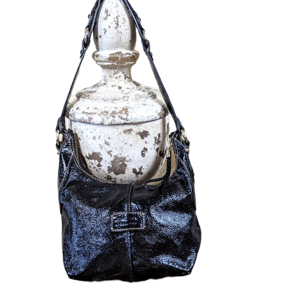 Vtg The Sak Patent Leather Hobo Shoulder Bag